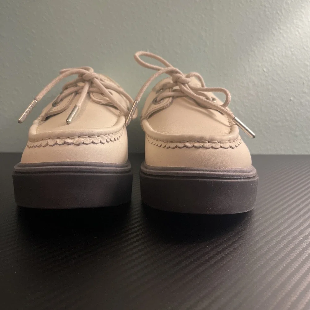 Sperry Bayside Boat Leather Shoes Womens Size 5.5M Style STS89208 White SEE PICS